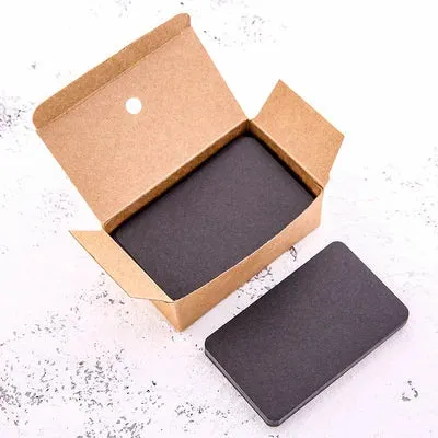 100 pz/scatola carta Kraft colore biglietto da visita vuoto messaggio biglietto di ringraziamento biglietto da scrittura etichet