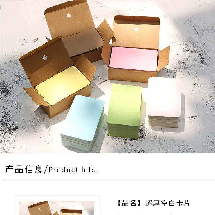 100 pz/scatola carta Kraft colore biglietto da visita vuoto messaggio biglietto di ringraziamento biglietto da scrittura etichet