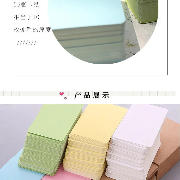 100 pz/scatola carta Kraft colore biglietto da visita vuoto messaggio biglietto di ringraziamento biglietto da scrittura etichet