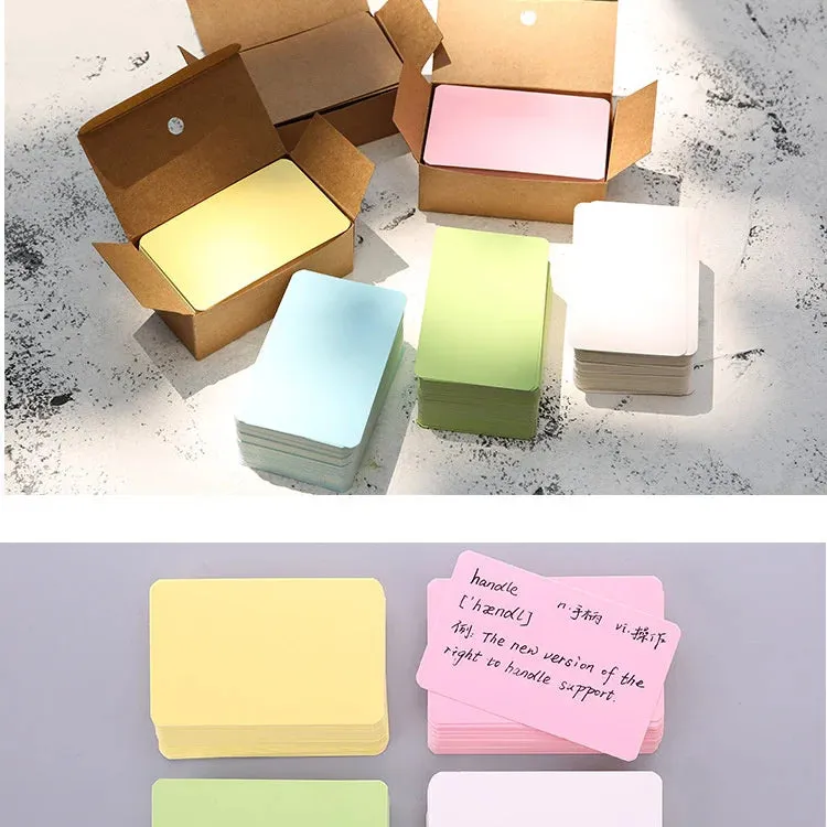 100 pz/scatola carta Kraft colore biglietto da visita vuoto messaggio biglietto di ringraziamento biglietto da scrittura etichet
