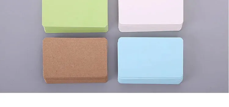 100 pz/scatola carta Kraft colore biglietto da visita vuoto messaggio biglietto di ringraziamento biglietto da scrittura etichet