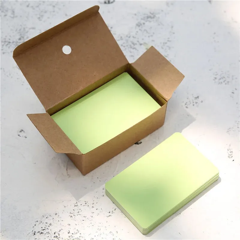 100 pz/scatola carta Kraft colore biglietto da visita vuoto messaggio biglietto di ringraziamento biglietto da scrittura etichet