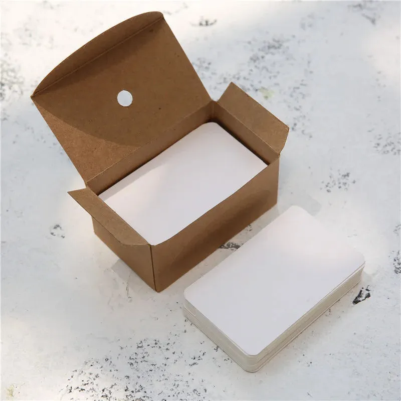 100 pz/scatola carta Kraft colore biglietto da visita vuoto messaggio biglietto di ringraziamento biglietto da scrittura etichet