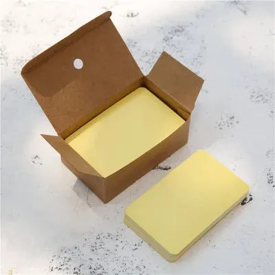 100 pz/scatola carta Kraft colore biglietto da visita vuoto messaggio biglietto di ringraziamento biglietto da scrittura etichet