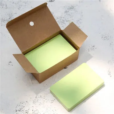 100 pz/scatola carta Kraft colore biglietto da visita vuoto messaggio biglietto di ringraziamento biglietto da scrittura etichet