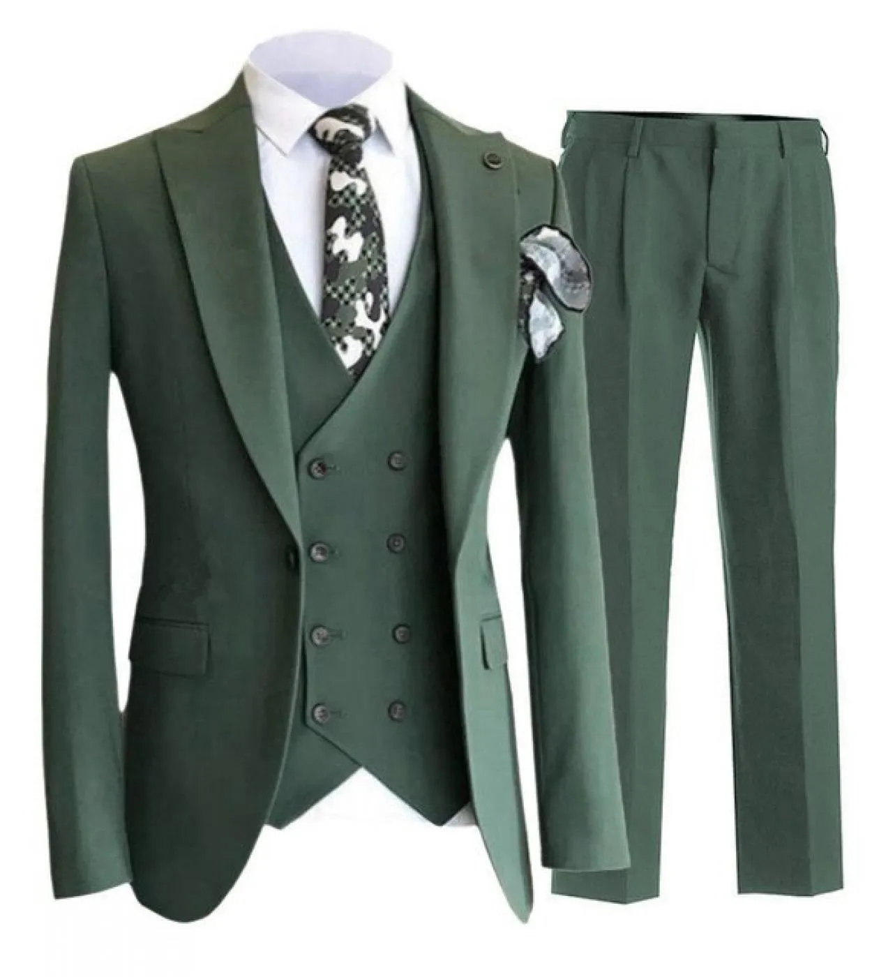 3 pezzi set abiti gilet pantaloni  moda nuovi uomini casual boutique business colore puro sposo abito da sposa doppio petto