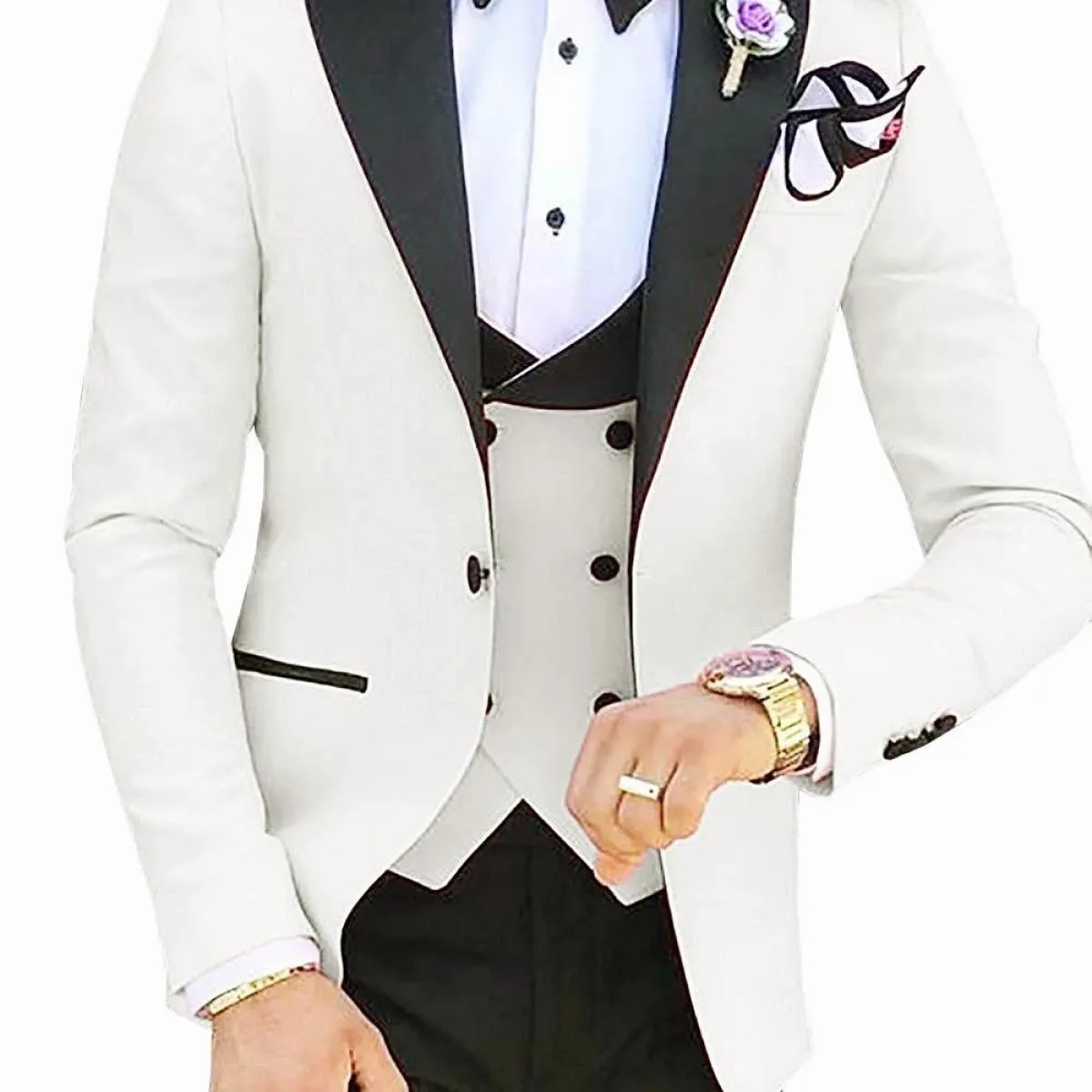 Abiti da uomo 3 pezzi per uomo Custom Made Terno Slim Groom Custom Wedding Men Suit Masculino (giacca + pantaloni + gilet + crav