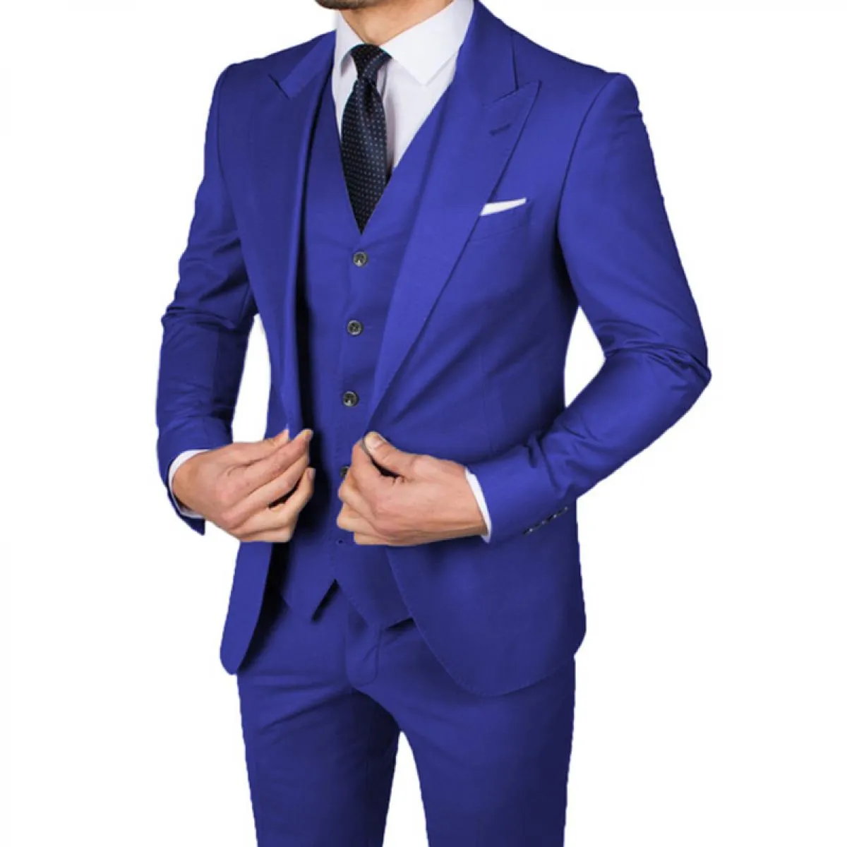 Abiti da uomo casual slim fit con smoking da sposa con risvolto a punta per testimoni dello sposo 3 pezzi pantaloni gilet moda m