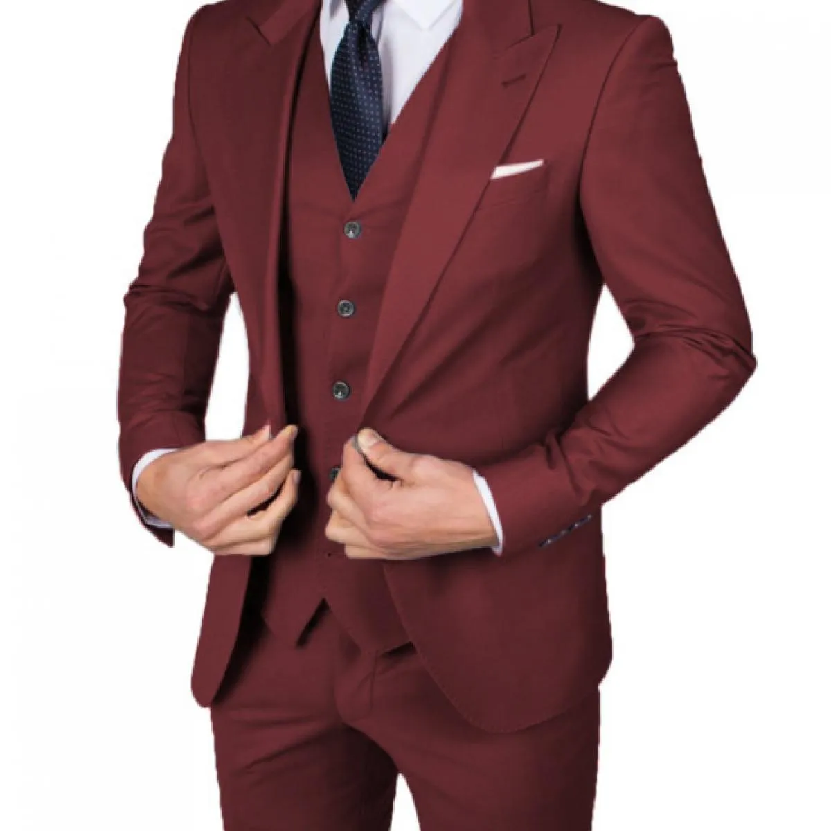 Abiti da uomo casual slim fit con smoking da sposa con risvolto a punta per testimoni dello sposo 3 pezzi pantaloni gilet moda m