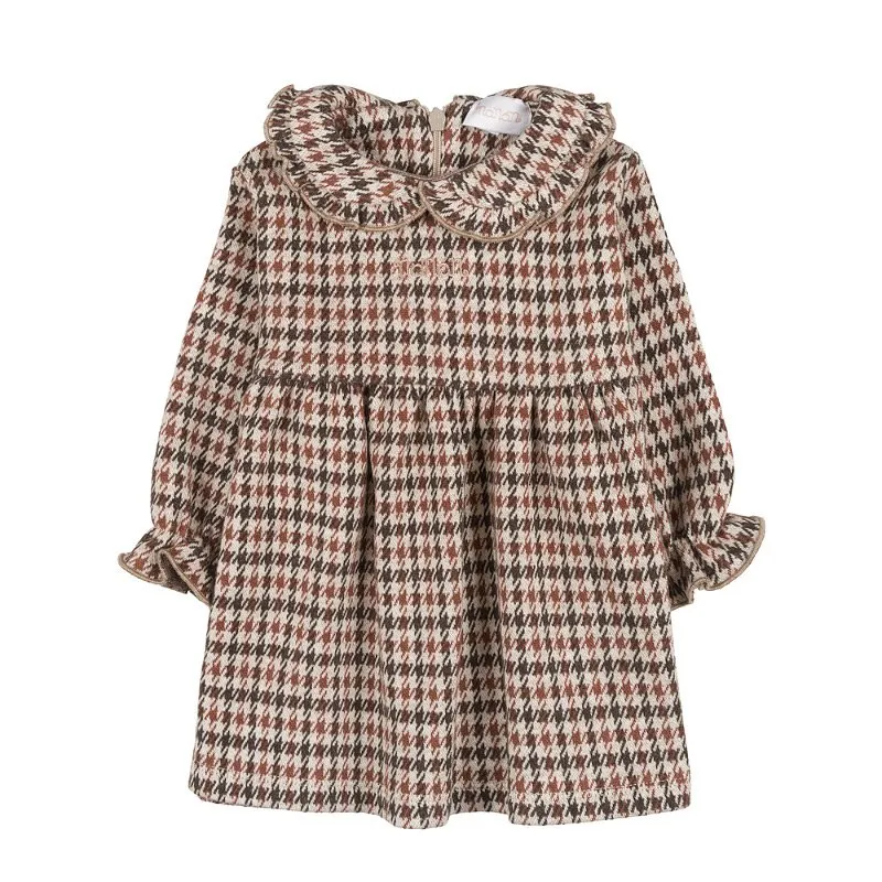 Abito beige con colletto