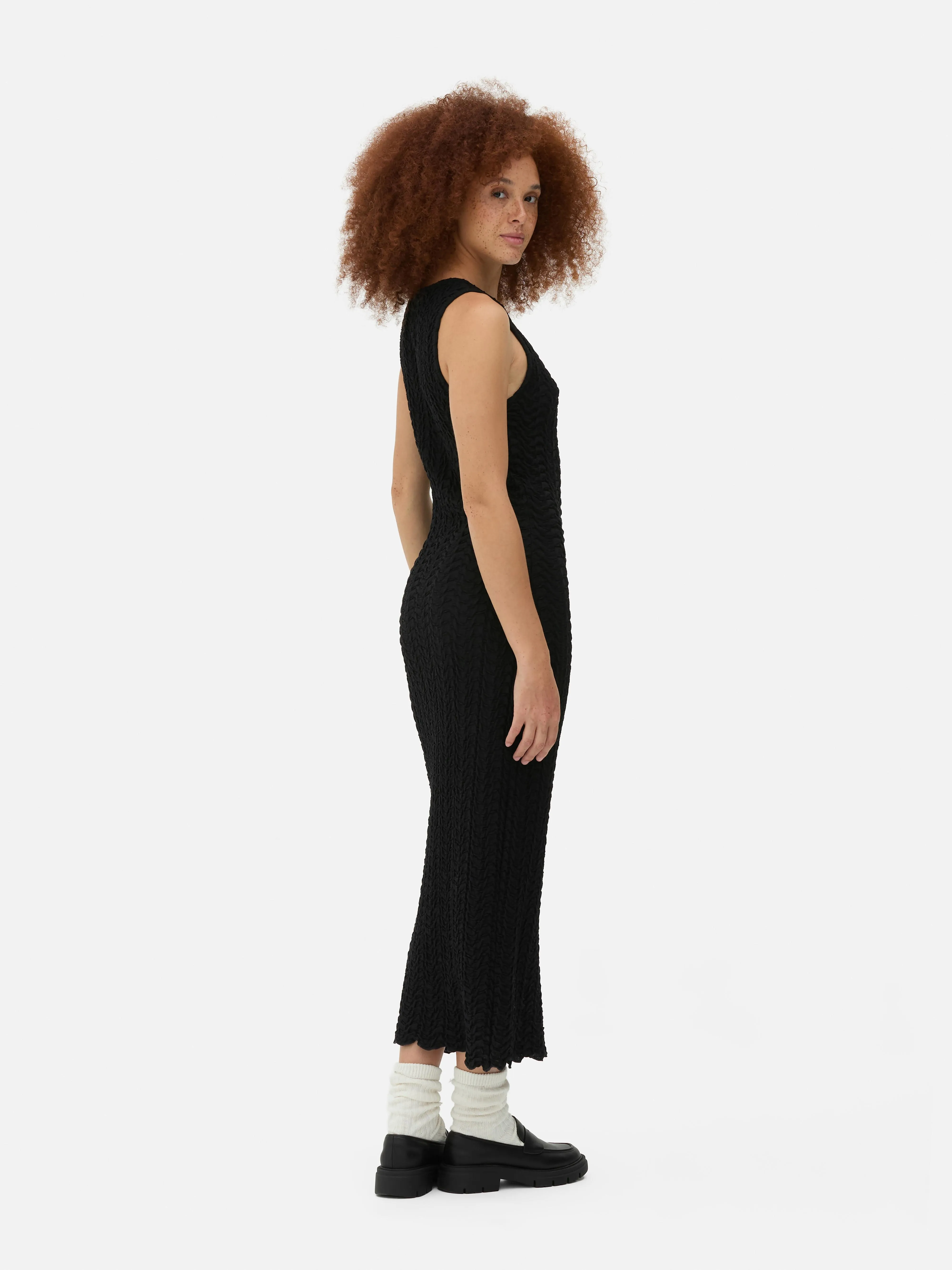 Abito midi strutturato con retro a vogatore