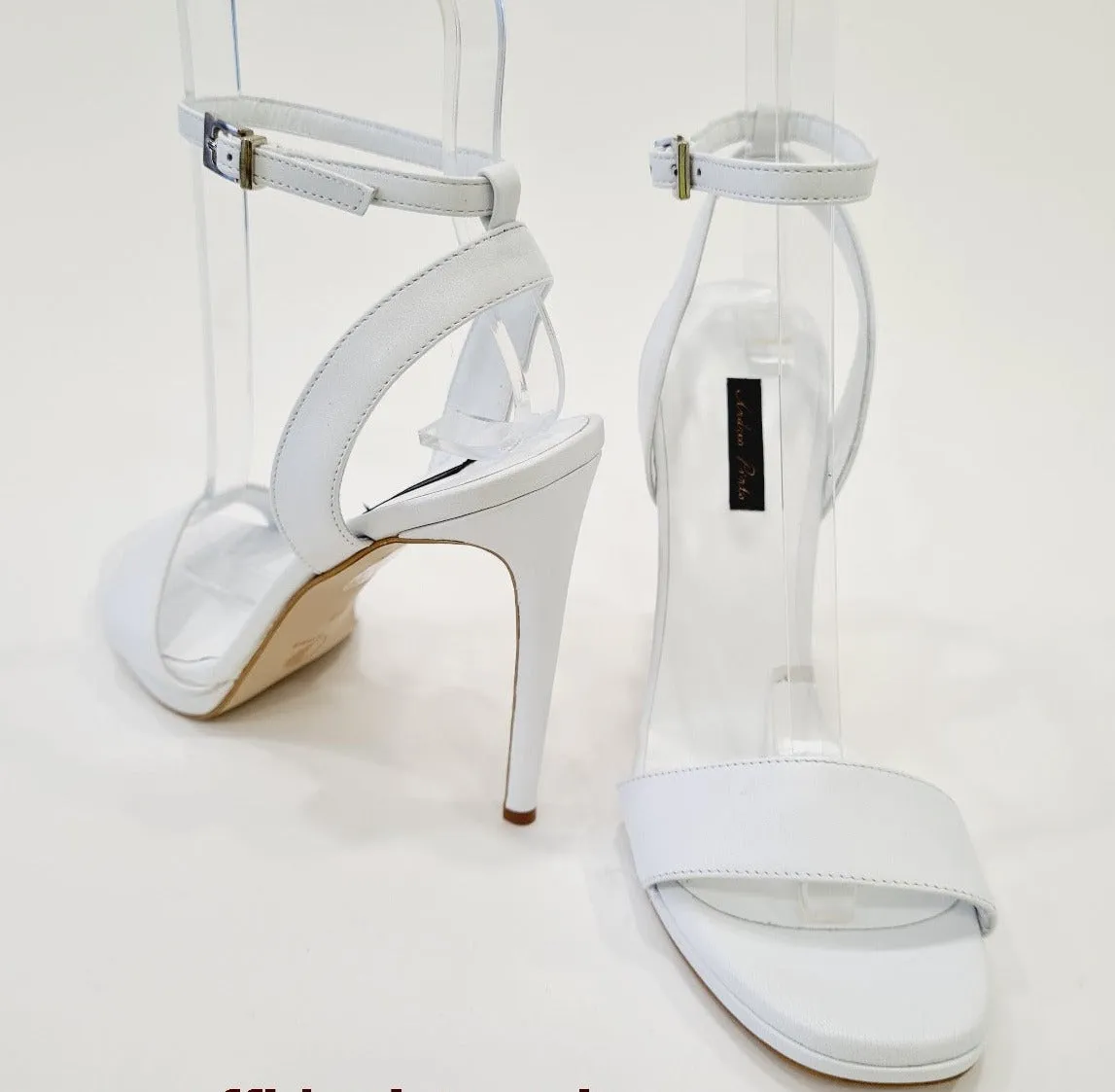 Andre Pinto sandalo pelle bianco cinturino alla caviglia tacco 11,5 cm plateau 2 cm art.513  N.B.:ORDINABILE IN QUALSIASI VARIAN