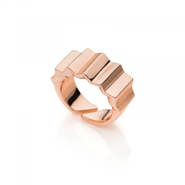 Anello dorato rosa Piramidi