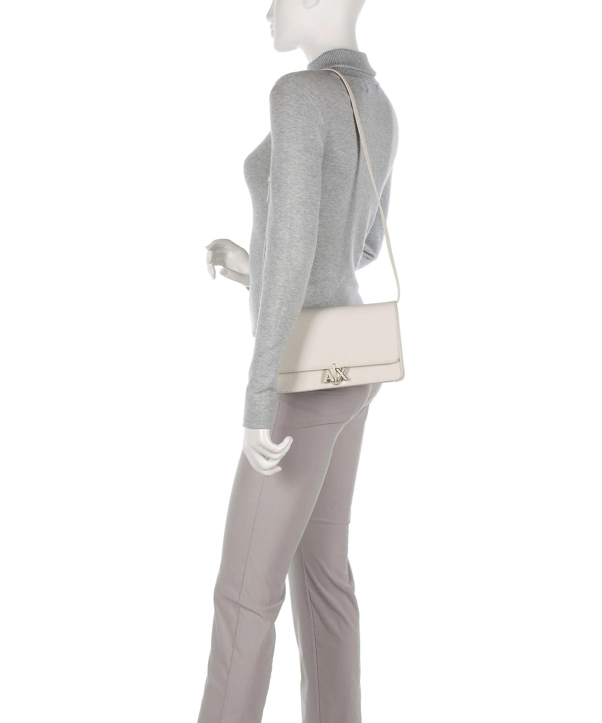  Armani Exchange Borsa a tracolla pelle sintetica avorio  