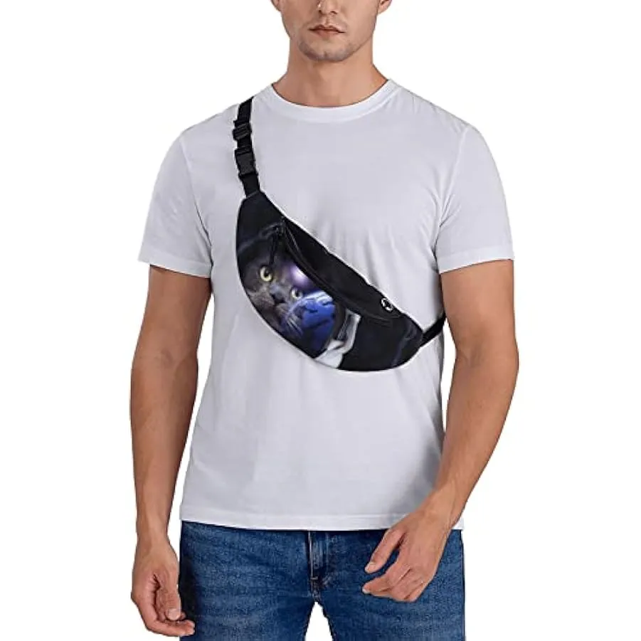 Astronauti e gattini Marsupio Borse Uomo e donna Borsa sportiva con cintura regolabile per sport all’aria aperta, viaggi e cicli