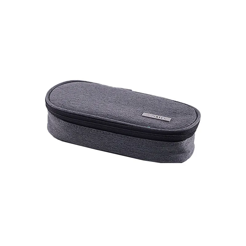 ASTUCCIO OVALE COMIX ORGANIZZATO SCUOLA ALLOVER 1 ZIP GRIGIO MELANGE 22X10X5CM BUSTINA PORTATUTTO PANINI SCUOLA ITALY