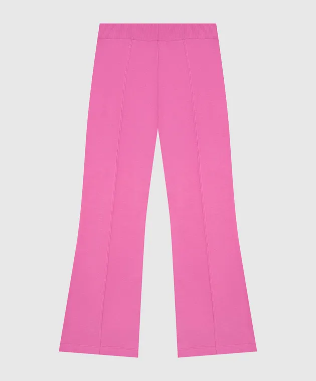 Balmain Pantaloni rosa a zampa da bambino con stampa logo BV6A80Z1753410