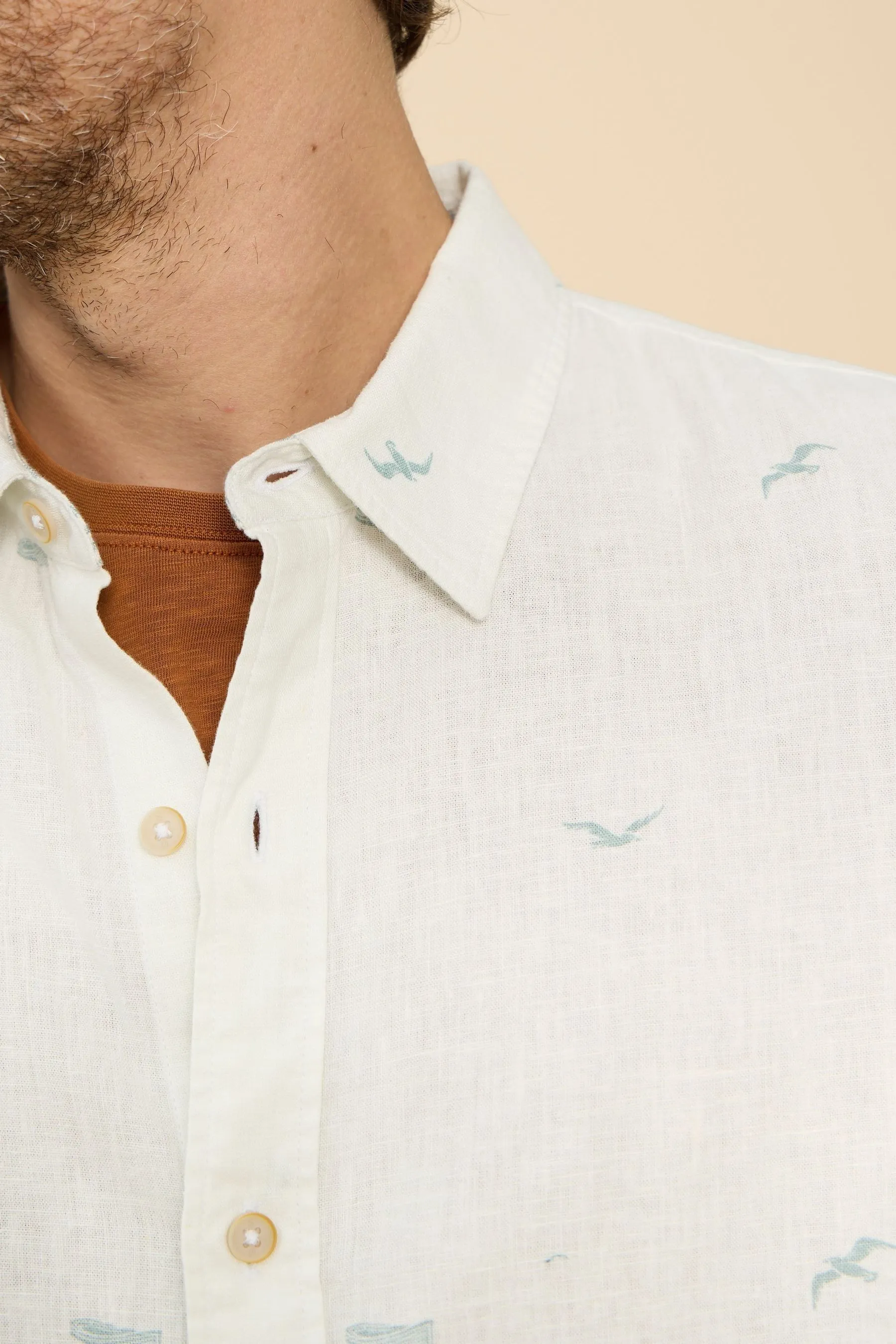 Bianco - Stuff - Lighthouse Stampa - Camicia in lino