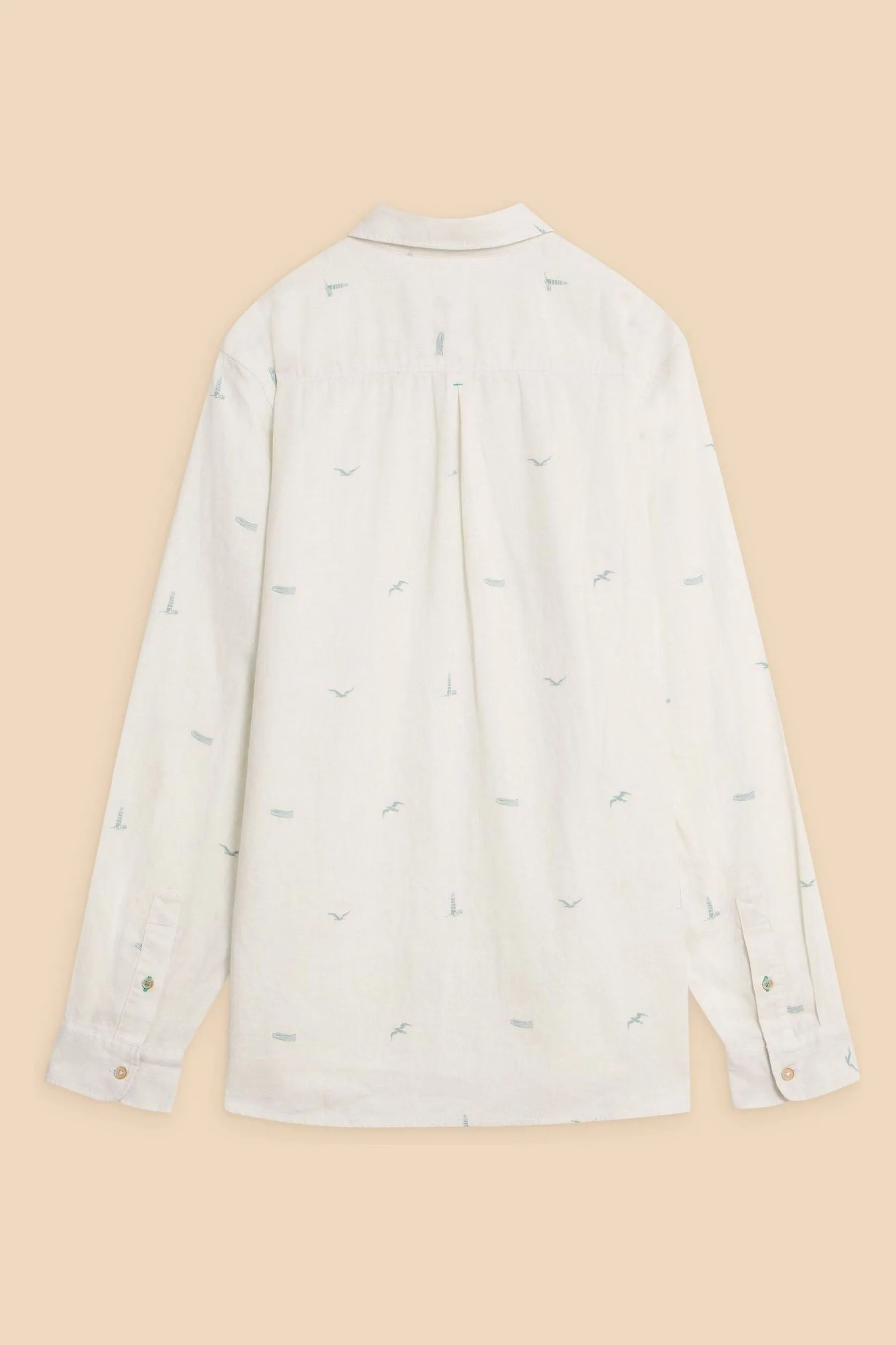 Bianco - Stuff - Lighthouse Stampa - Camicia in lino