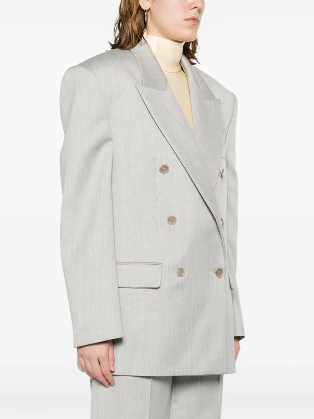 Blazer doppiopetto in grigio - donna