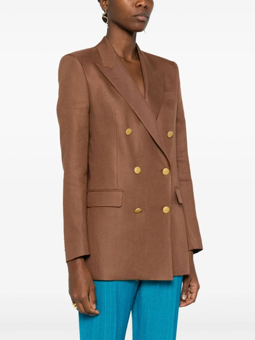 Blazer doppiopetto in marrone - donna