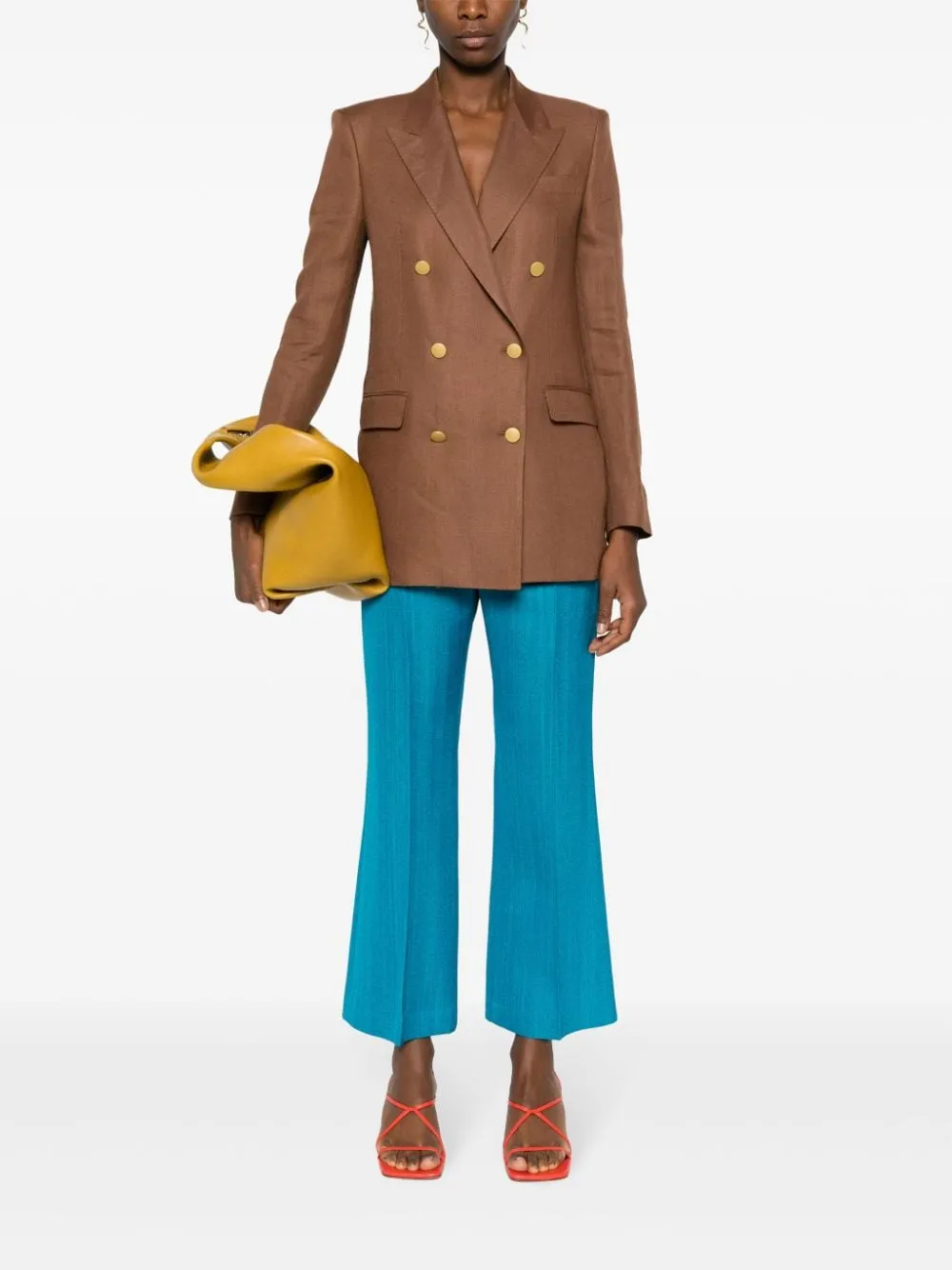 Blazer doppiopetto in marrone - donna