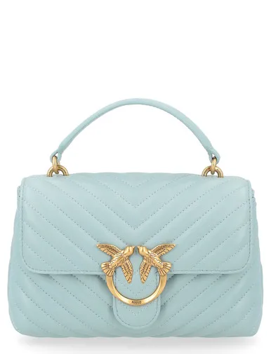 Borsa Pinko Mini Lady Love Puff in pelle azzurra