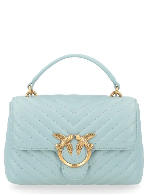 Borsa Pinko Mini Lady Love Puff in pelle azzurra