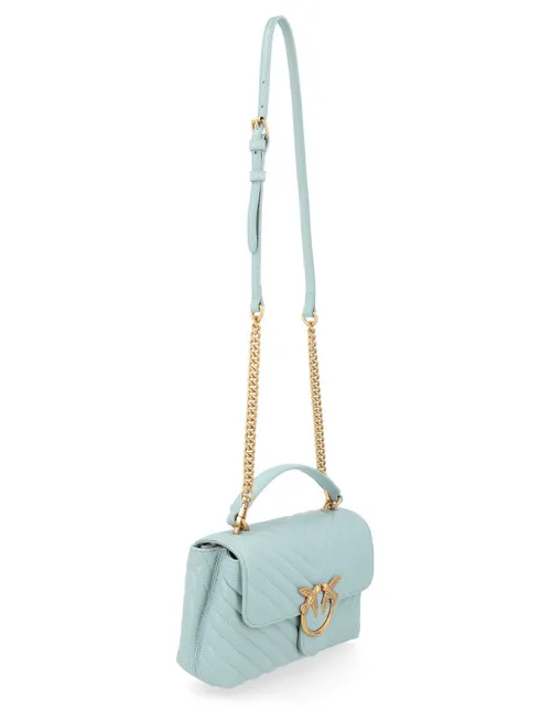 Borsa Pinko Mini Lady Love Puff in pelle azzurra