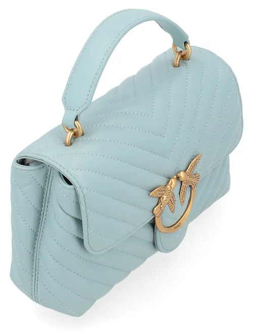 Borsa Pinko Mini Lady Love Puff in pelle azzurra