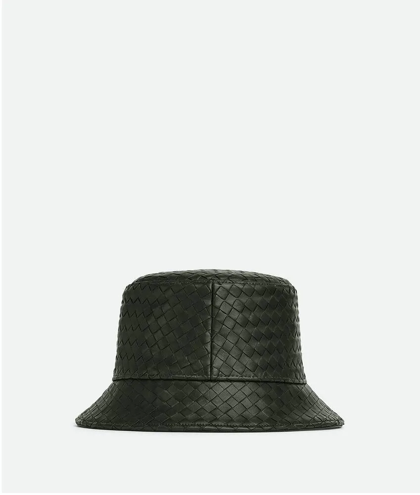 Cappello In Pelle Con Motivo Intrecciato 