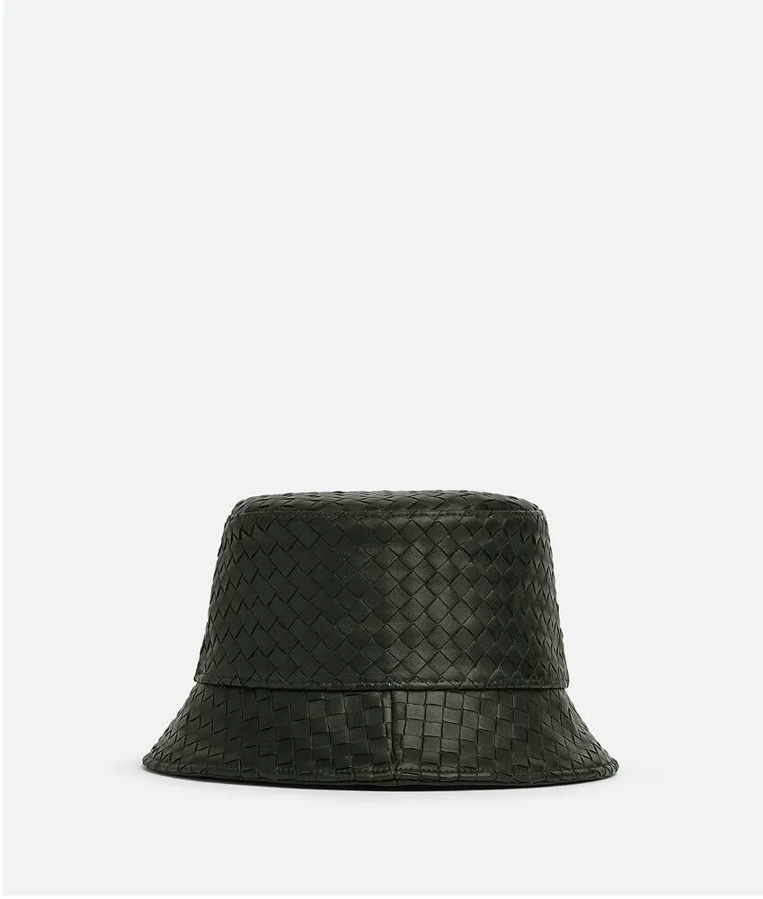 Cappello In Pelle Con Motivo Intrecciato 