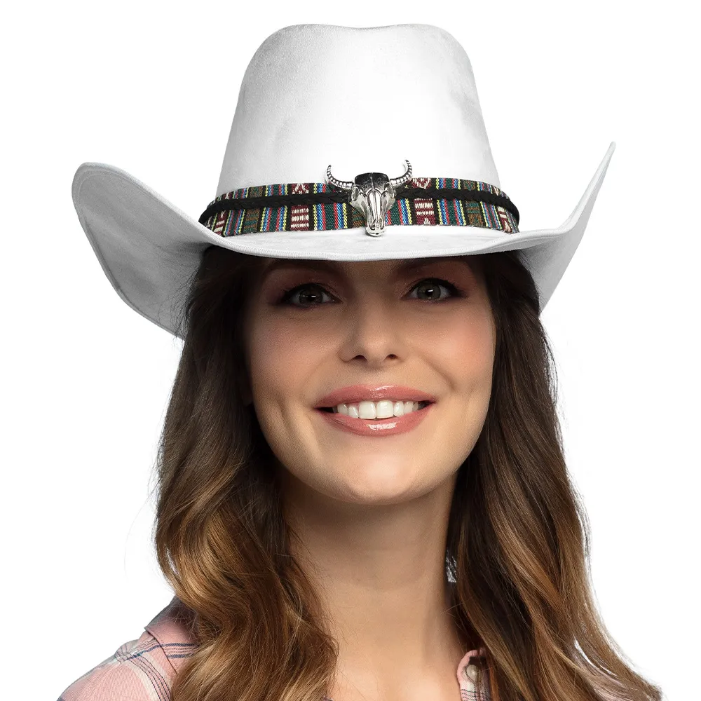 Cappello western per adulto bianco
