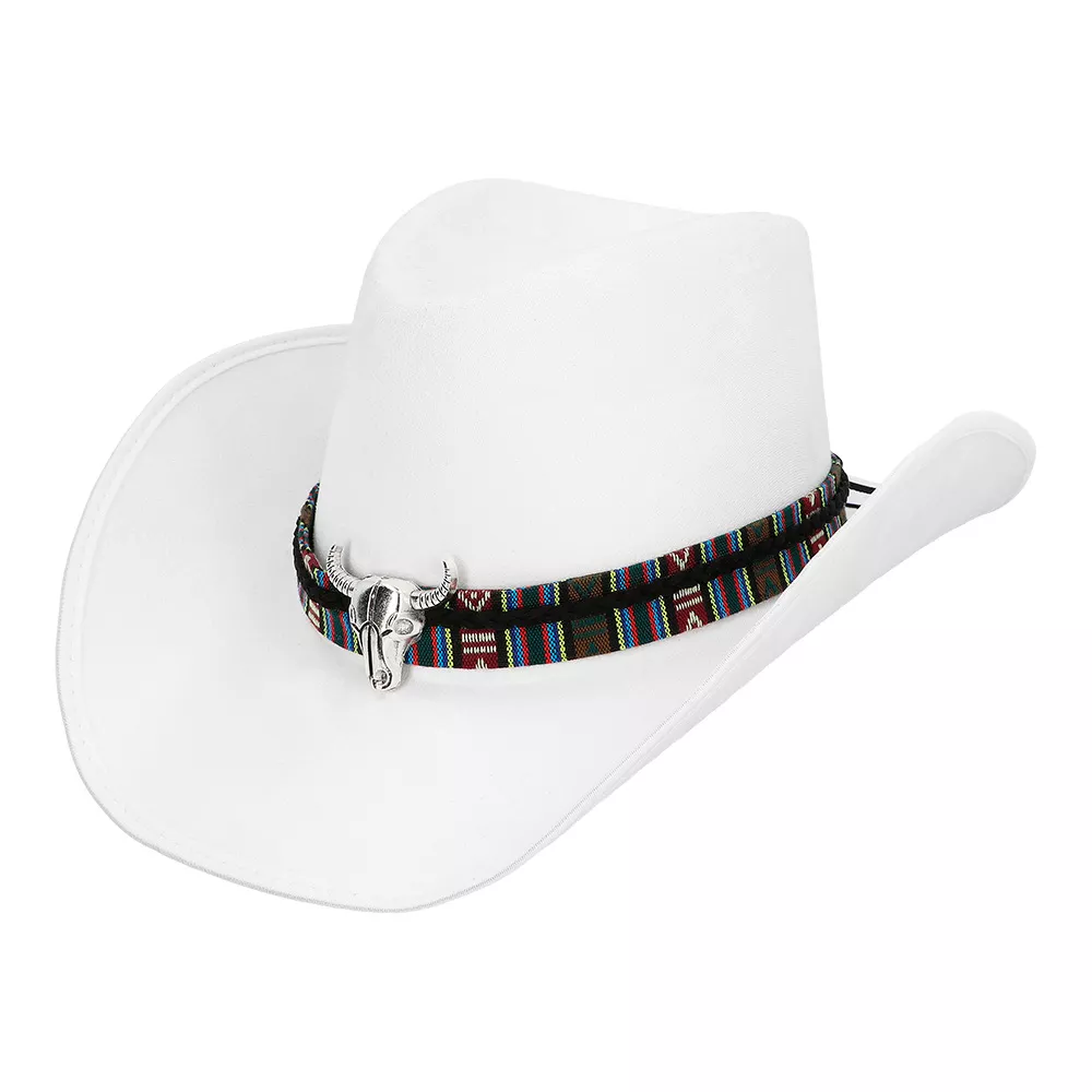 Cappello western per adulto bianco