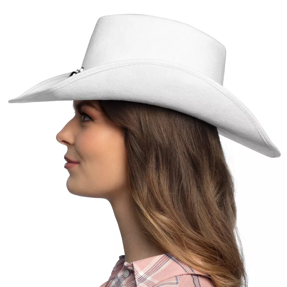 Cappello western per adulto bianco
