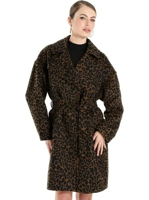 Cappotto con cintura guess
