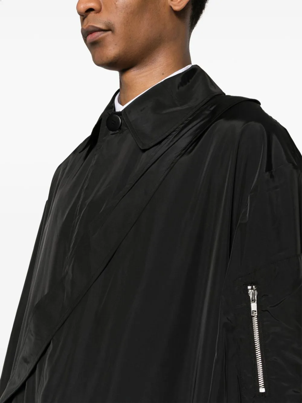 Cappotto monopetto in nero - uomo