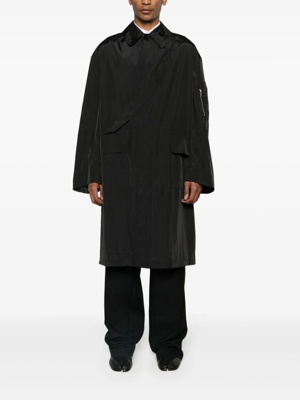 Cappotto monopetto in nero - uomo