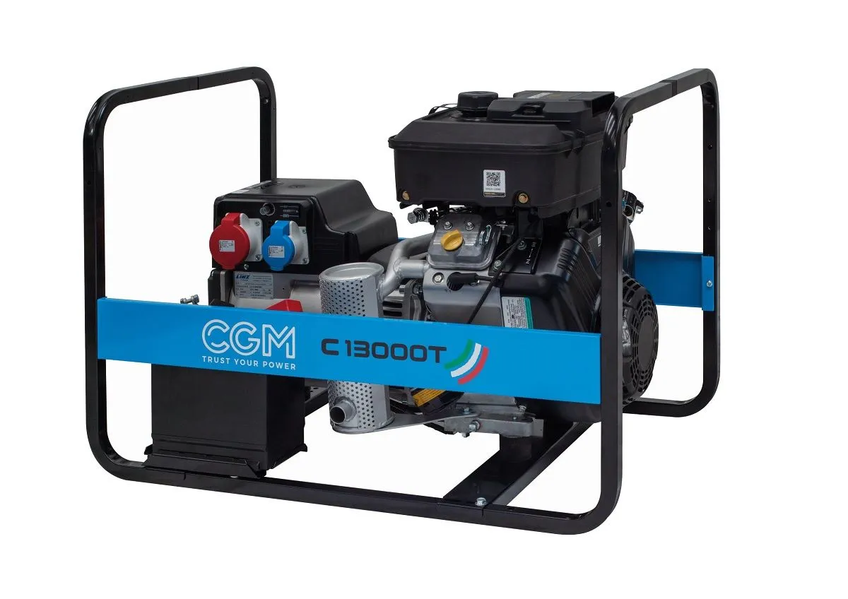 CGM C13000TE Generatore di corrente portatile a benzina 9,6kW, trifase 400V, con sistema di avviamento elettrico e stabilizzator