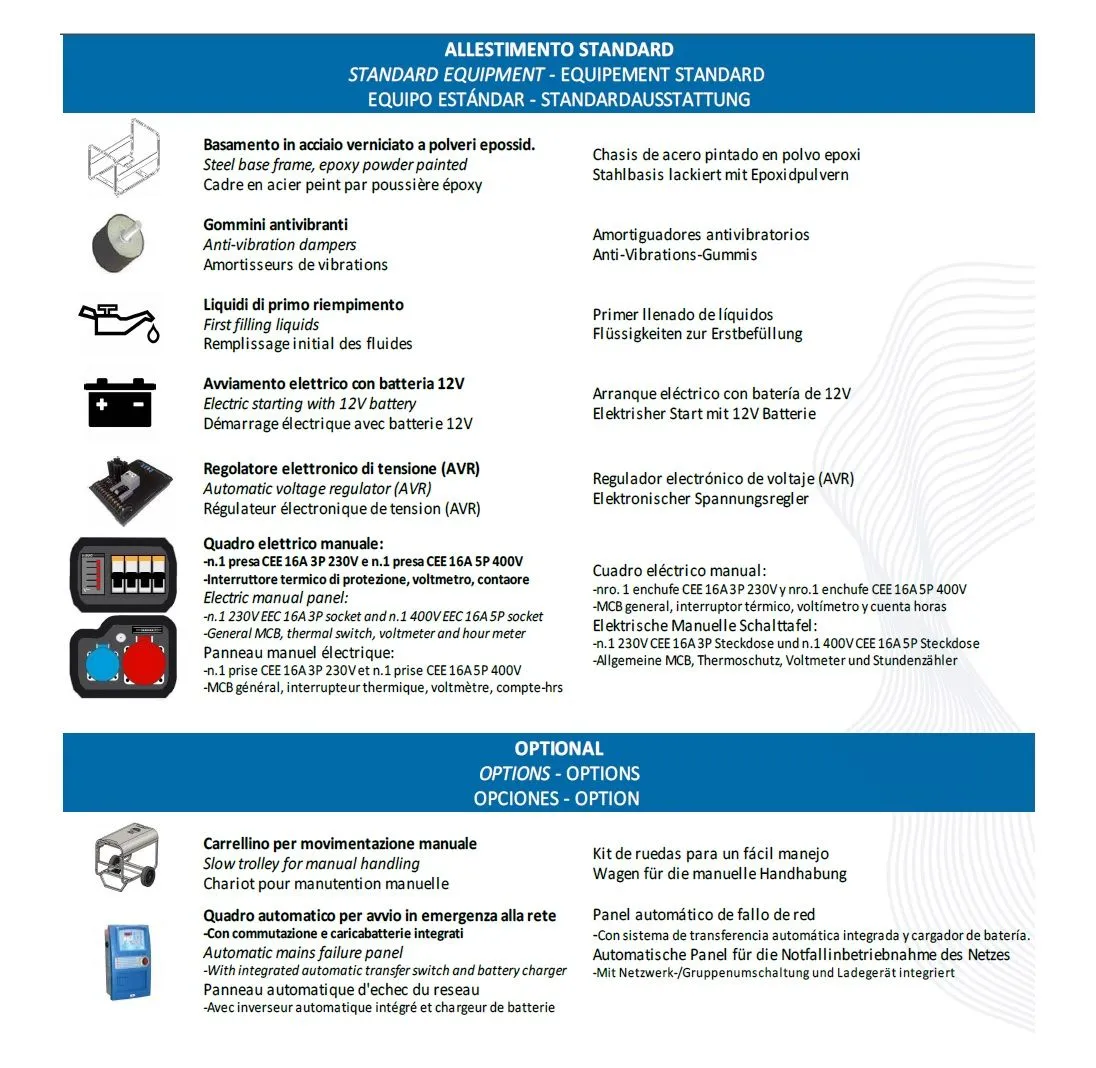 CGM C13000TE Generatore di corrente portatile a benzina 9,6kW, trifase 400V, con sistema di avviamento elettrico e stabilizzator