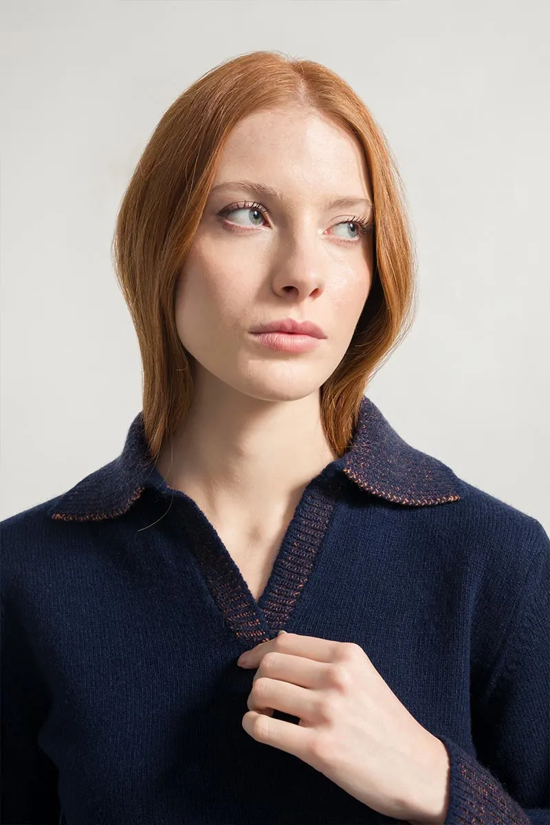  CHIARA Maglia Polo Donna Cashmere Rigenerato  
