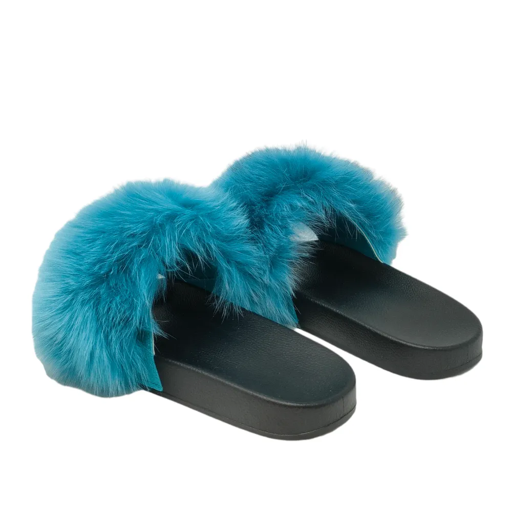 Ciabatta donna con pelo KING OF HEARTS 8080 Lake Blu