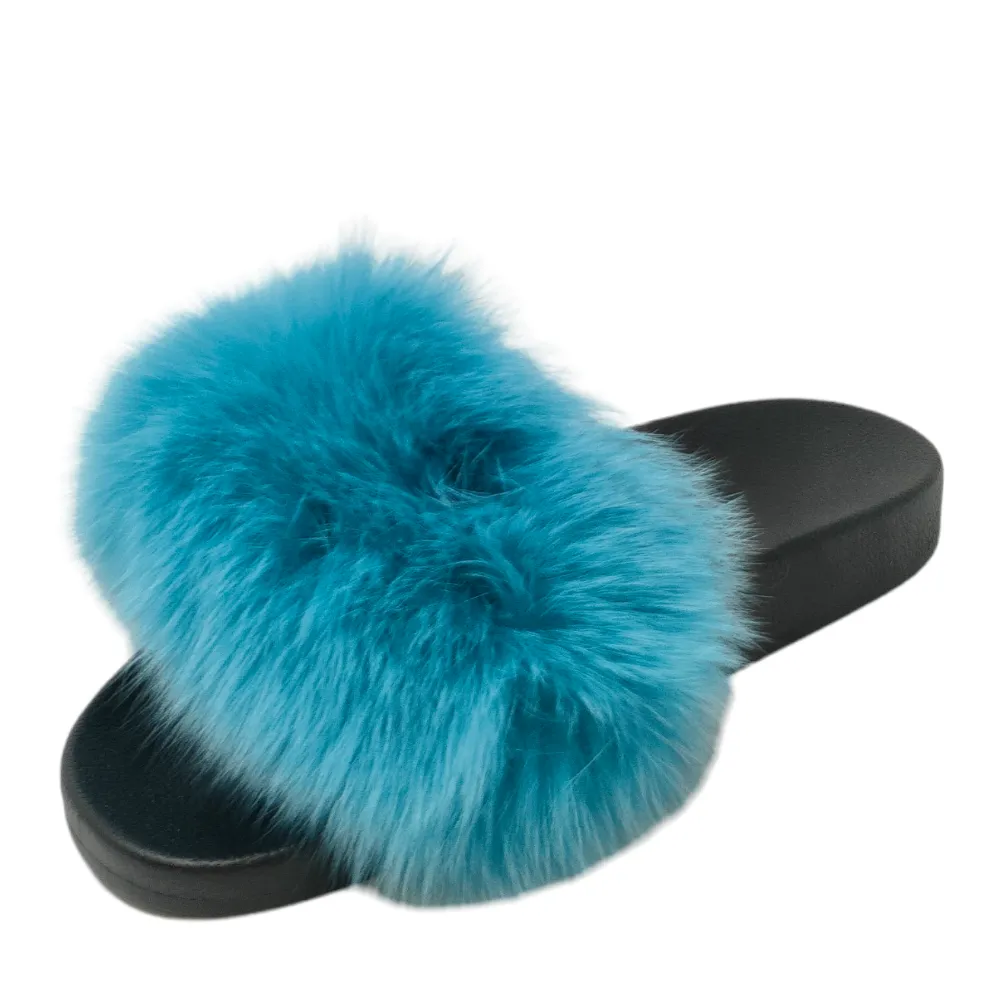 Ciabatta donna con pelo KING OF HEARTS 8080 Lake Blu