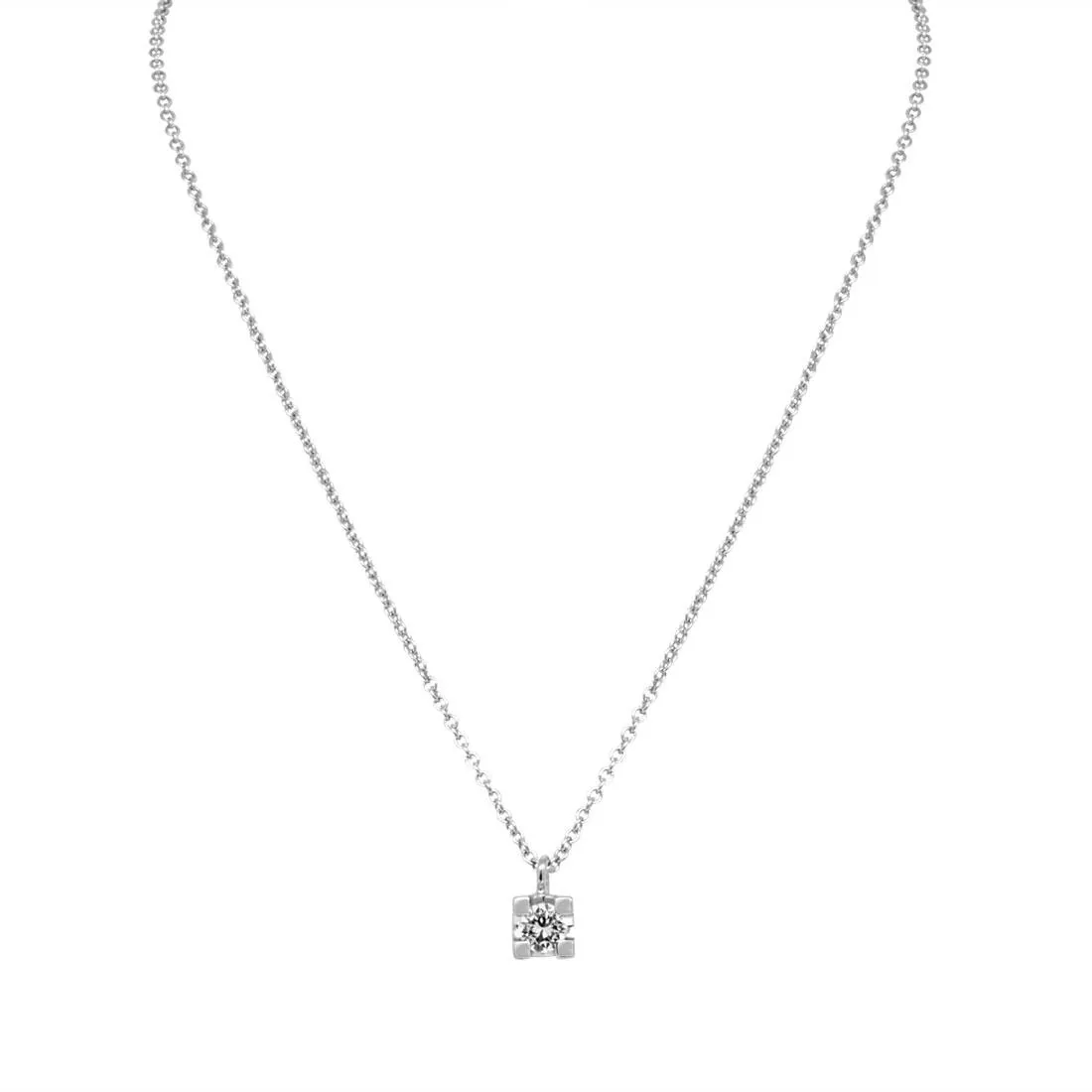 Collana punto luce con diamante