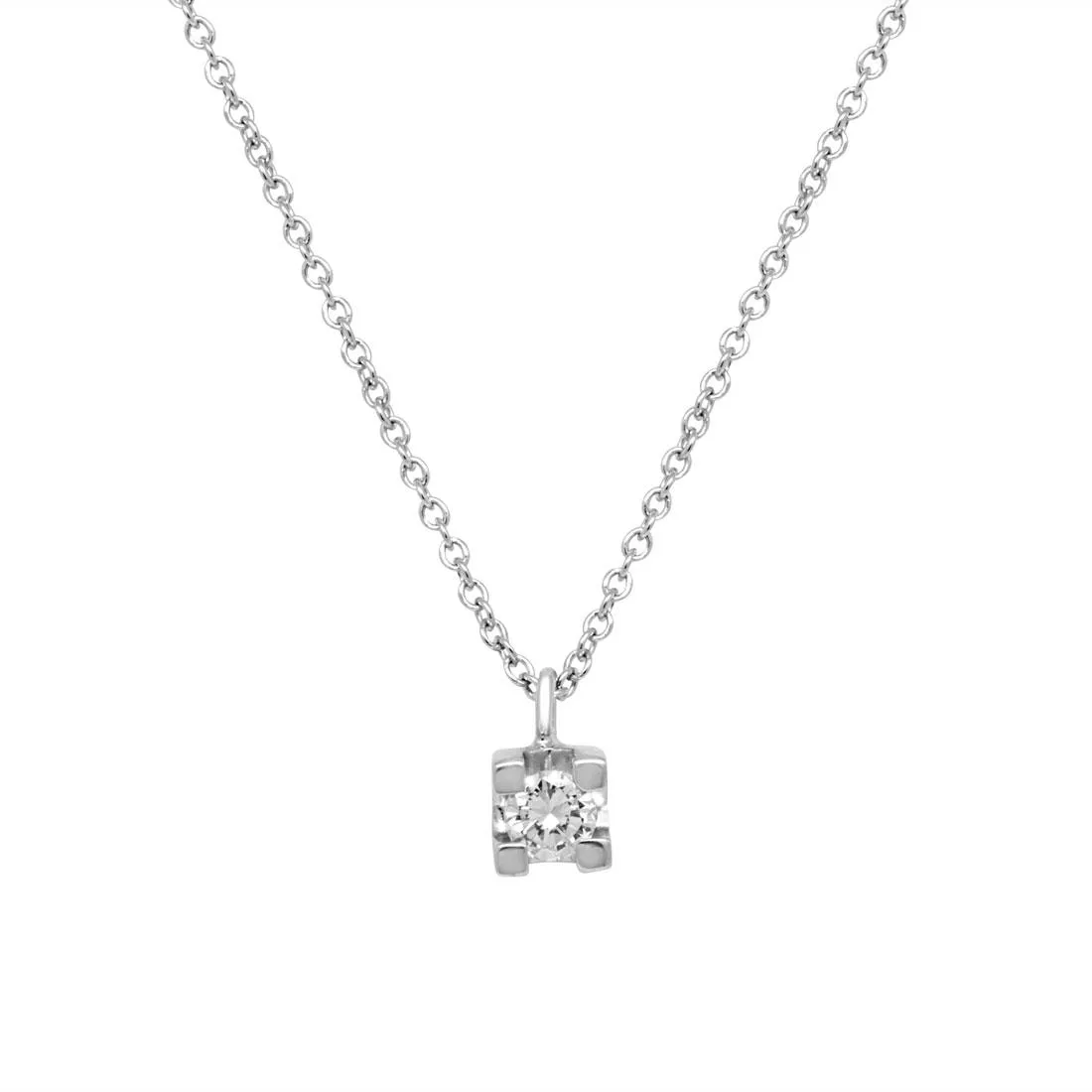 Collana punto luce con diamante