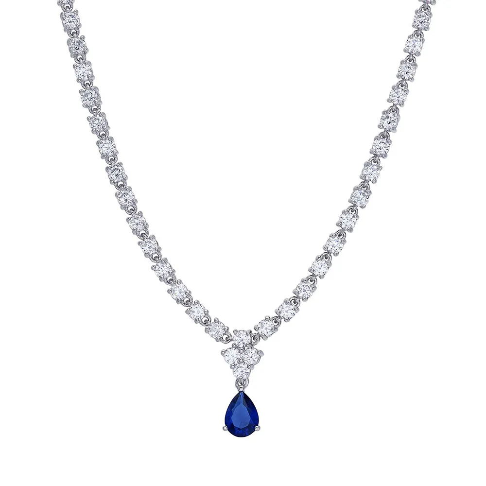 Collana Tennis Comete Zirconi Bianchi e Blu