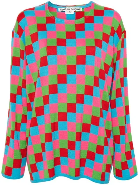 Comme des garcons maglione a quadri in maglia da pescatore