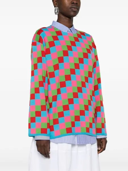 Comme des garcons maglione a quadri in maglia da pescatore