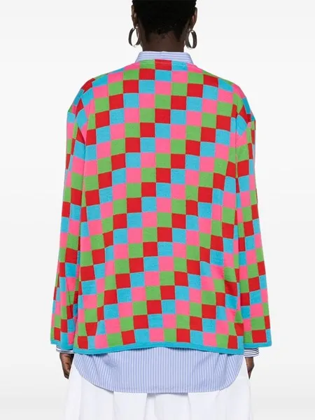 Comme des garcons maglione a quadri in maglia da pescatore