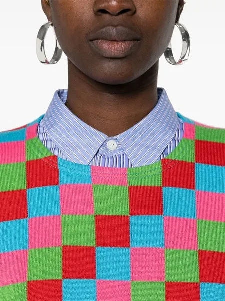 Comme des garcons maglione a quadri in maglia da pescatore